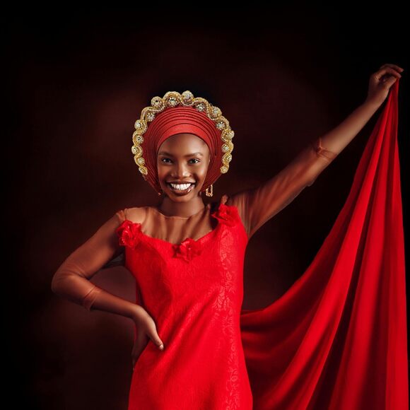 1653 African Turban Hat Stylish Gele Gemstone Headpiece, Perfect main image 5